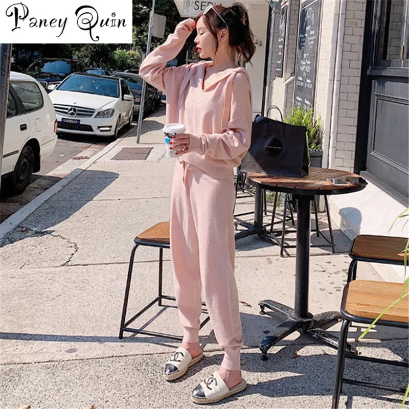 Women Sweater Two Piece knitted Sets Fashion Knitted Hooded top+Pants Women Two Piece Sets Solid Slim Tracksuit Sweatshirts
Women Sweater Two Piece knitted Sets Fashion Knitted Hooded top+Pants Women Two Piece Sets Solid Slim Tracksuit Sweatshirts