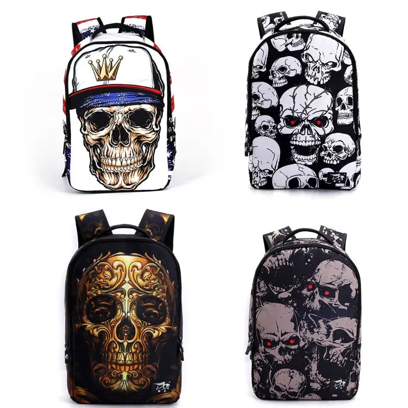3D Skull Laptop Backpack Large Capacity Punk Rock Printing School Bags For Boys Casual School Bags 
3D Skull Laptop Backpack Large Capacity Punk Rock Printing School Bags For Boys Casual School Bags