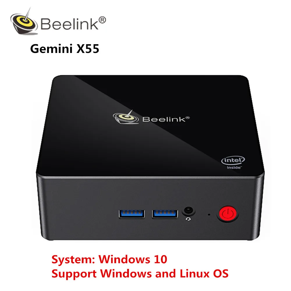 Beelink Gemini X55 Мини ПК J5005 Win10 8 Гб LPDDR4 256/512 ГБ 2 4 ГГц + 5 WI FI * HDMI BT4.0 Поддержка Windows и