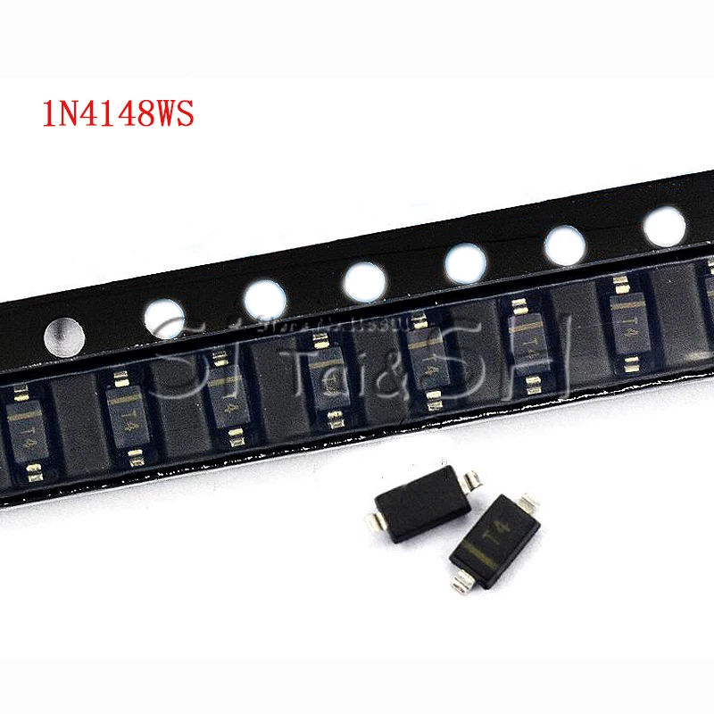 100 шт./лот 1N4148 SMD 0805 SOD-323 импульсный диод 1N4148WS IN4148 T4 | Электронные компоненты и