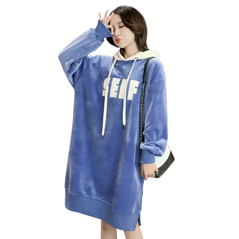 2019 зимняя новинка, стильная Золотая Бархатная стеганая толстовка средней длины с капюшоном для беременных женщин, свободная юбка-худи с раз... 
2019 зимняя новинка, стильная Золотая Бархатная стеганая толстовка средней длины с капюшоном для беременных женщин, свободная юбка-худи с раз...