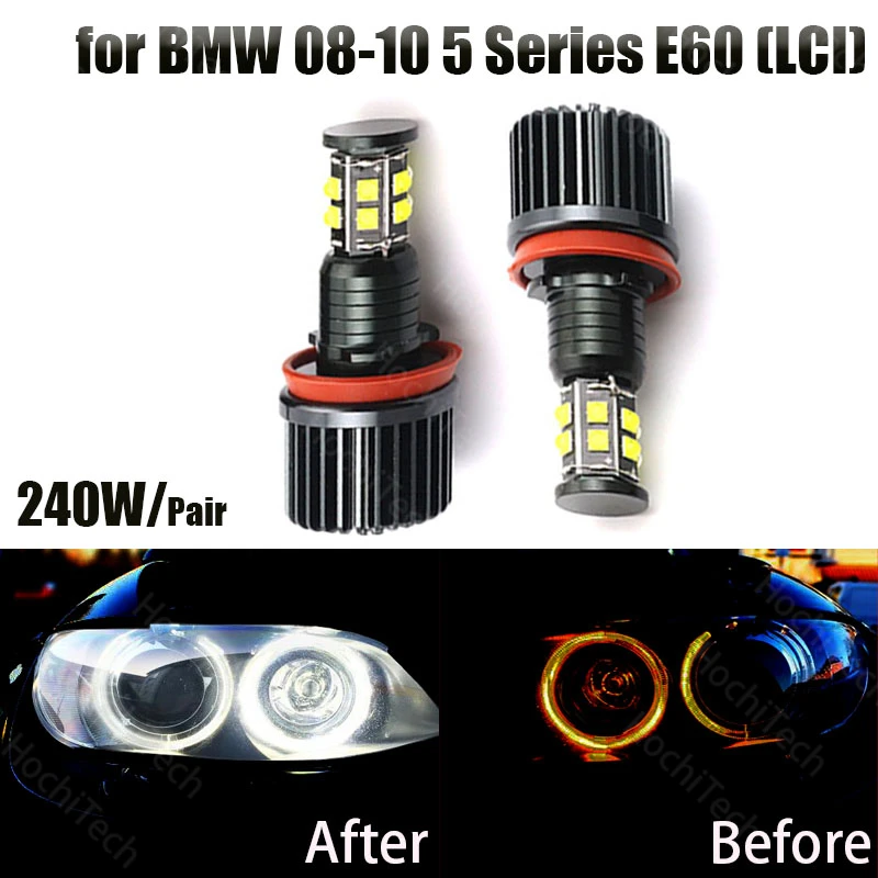 120W 6000K Белый H8 светодиодный ангельские глазки ные габаритные огни для BMW 2008-2010 5