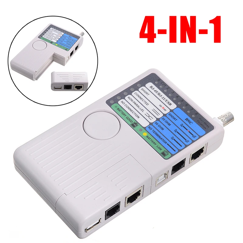 4 в 1 LAN USB RJ45 RJ11 BNC дистанционного тестер кабелей телефонной линии сетевой кабель