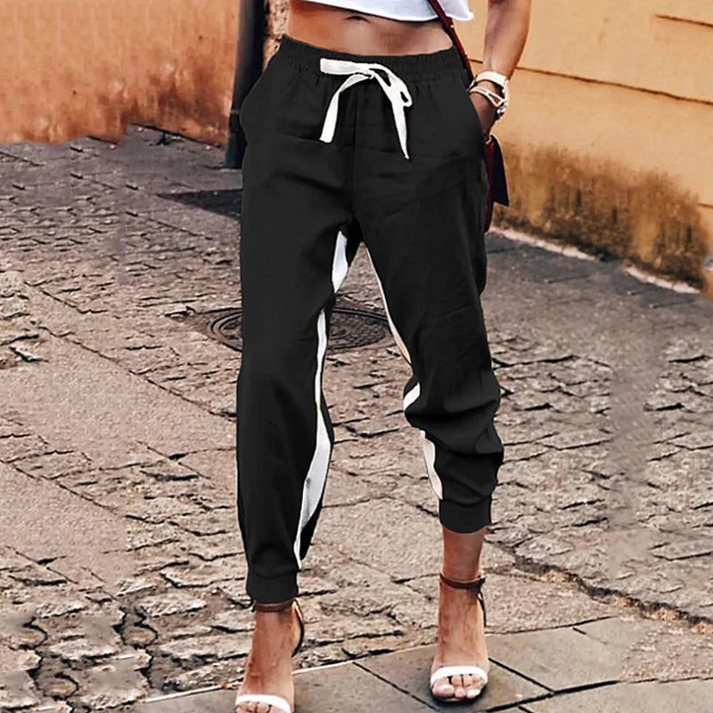 2021 New Spring Fashion Patchwork Side Stripe Lace-Up Pants Women Elegant Pocket Trousers Jogger Ladies Casual Sweatpant Overall
2021 New Spring Fashion Patchwork Side Stripe Lace-Up Pants Women Elegant Pocket Trousers Jogger Ladies Casual Sweatpant Overall