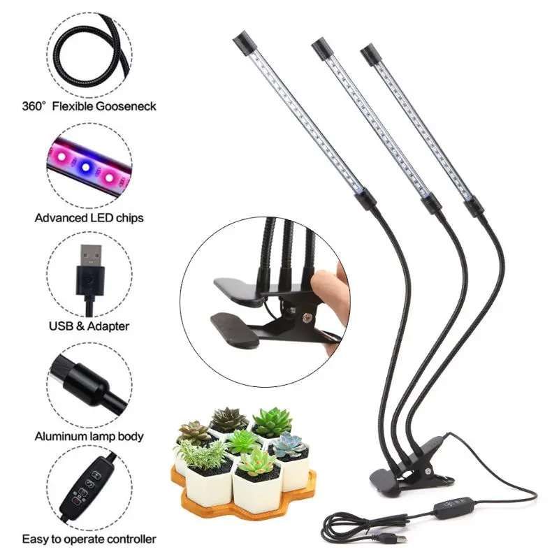 27W LED Plant Grow Light Timing 3-head Indoor Plant Crowth Lamp For Greenhouse H05F
27W LED Plant Grow Light Timing 3-head Indoor Plant Crowth Lamp For Greenhouse H05F
