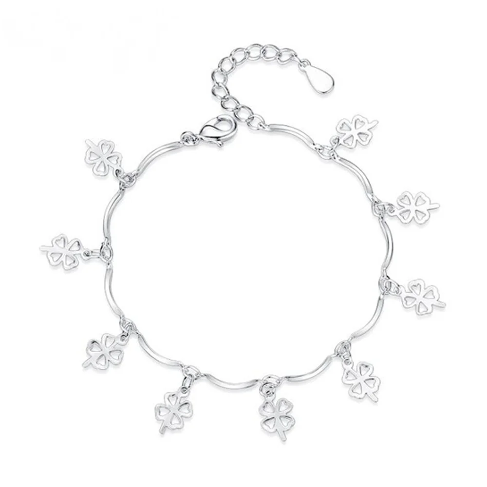 2021 Fashion Brand Silver Jewelry Lucky Clover Silver Bracelet Fashion Beauty Brand Luxury Luxury Bracelet Silver Gift 16+4CM
2021 Fashion Brand Silver Jewelry Lucky Clover Silver Bracelet Fashion Beauty Brand Luxury Luxury Bracelet Silver Gift 16+4CM