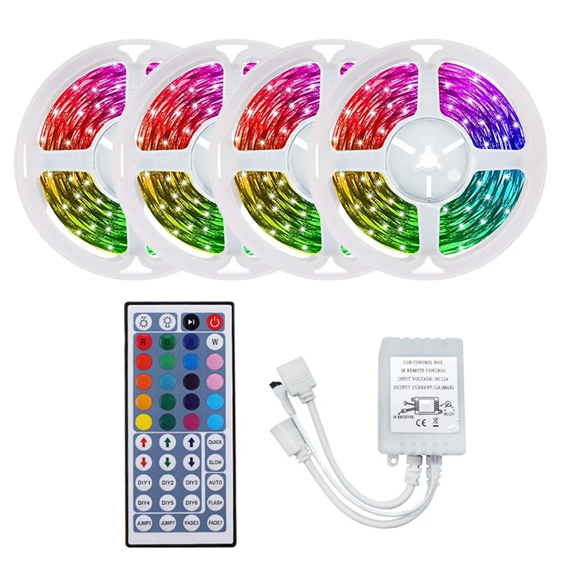 20M RGB LED Strip Light 3528 1200Leds Flexible LED Light Strip With 44 Key Remote For Bedroom Halloween Christmas
20M RGB LED Strip Light 3528 1200Leds Flexible LED Light Strip With 44 Key Remote For Bedroom Halloween Christmas