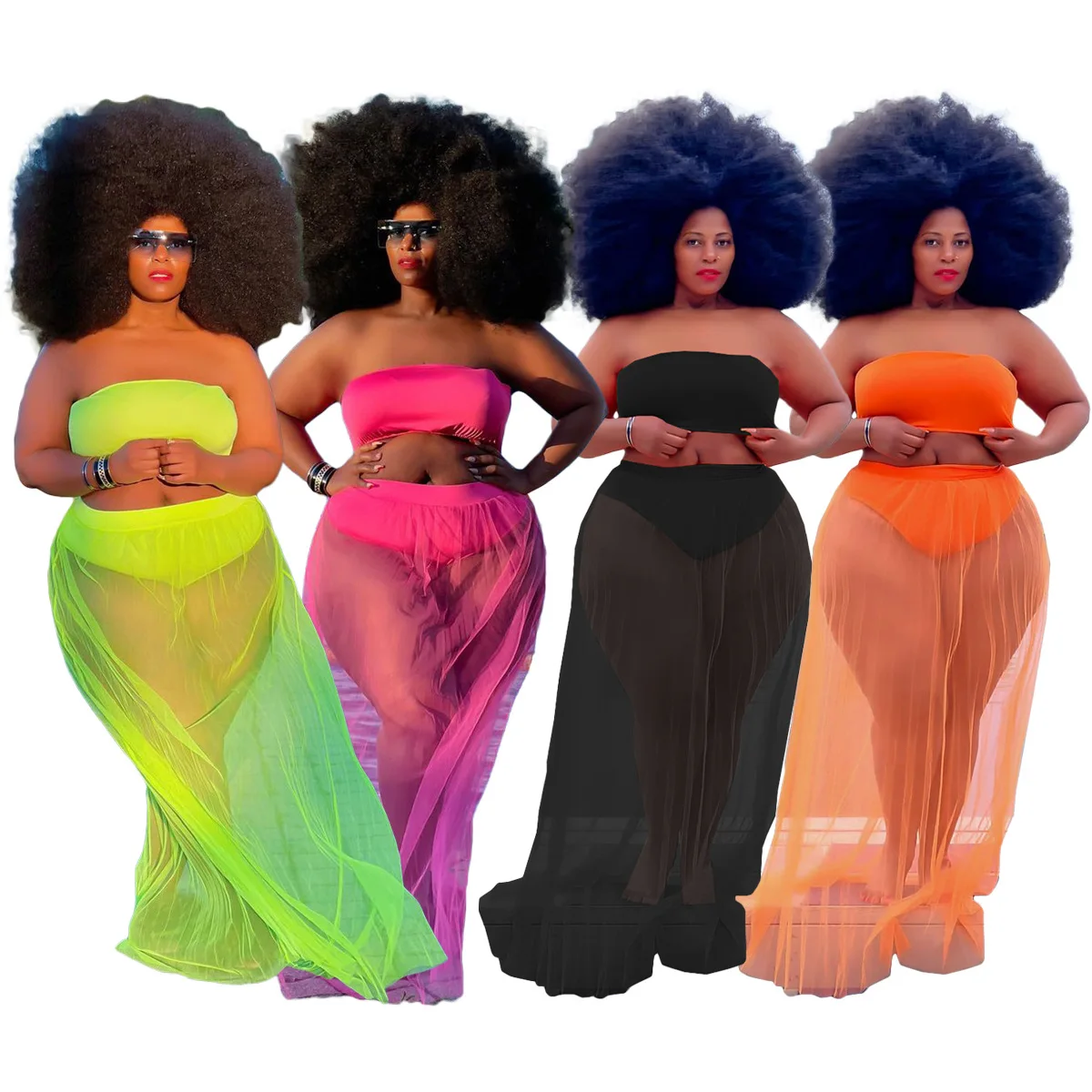 Sexy Women Sheer Mesh Two Piece Set See Through Strapless Tank Top And Dress Tracksuit For Women Outfit
Sexy Women Sheer Mesh Two Piece Set See Through Strapless Tank Top And Dress Tracksuit For Women Outfit