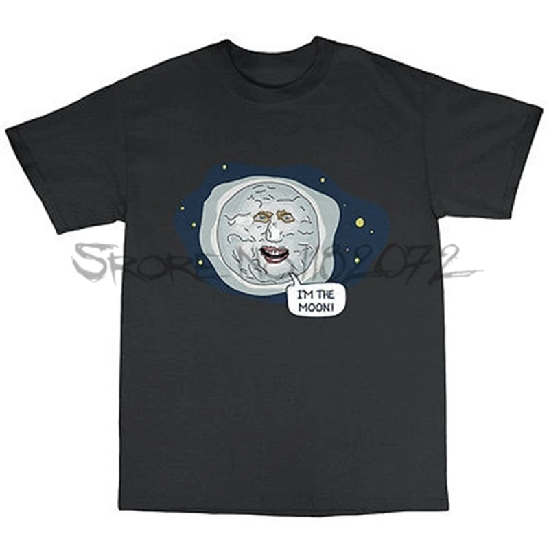 Футболка с надписью Moon Mighty Boosh 100% хлопок Винс Нуар Говард Мун Мужская черная