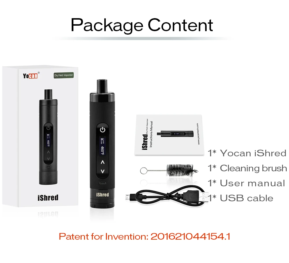 NEW Original dry herb Yocan iShred kit vaporizer 2600mah build-in Battery 5.0V/1.0A e-cigarette high quality kit dry herb vape
NEW Original dry herb Yocan iShred kit vaporizer 2600mah build-in Battery 5.0V/1.0A e-cigarette high quality kit dry herb vape