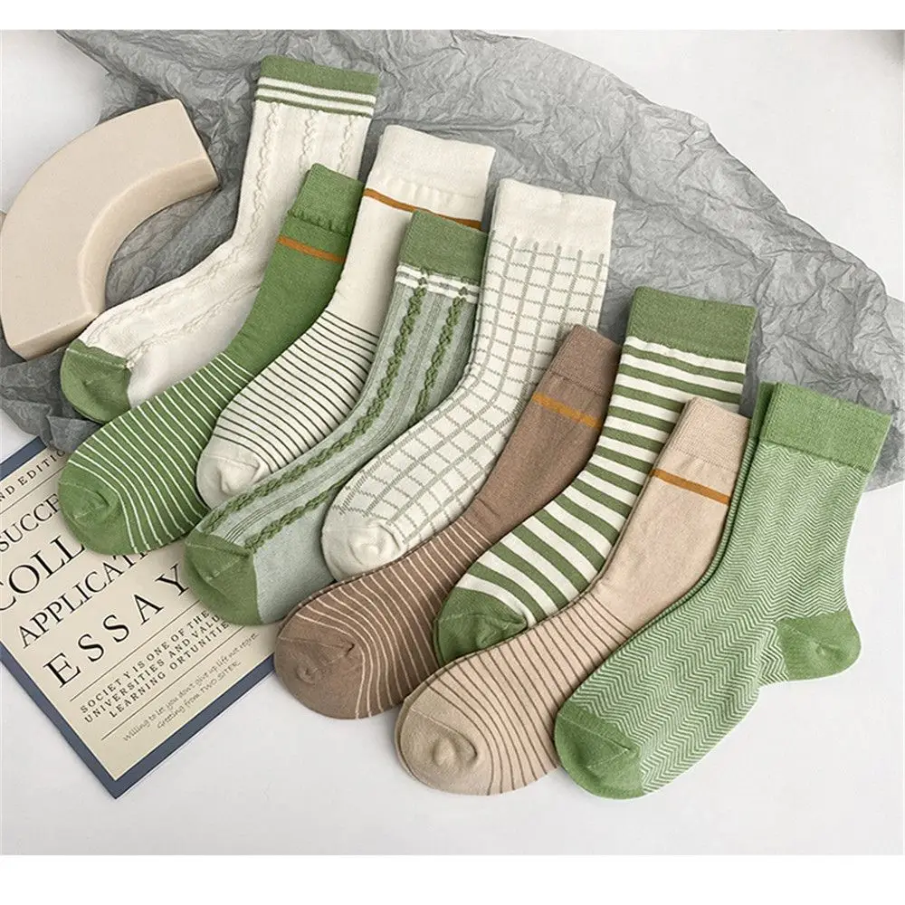 Women Girls Vintage Stripe Lattice Matcha Color Cotton Socks Breathable Elasticity Sweat Japanese Casual Socks
Women Girls Vintage Stripe Lattice Matcha Color Cotton Socks Breathable Elasticity Sweat Japanese Casual Socks
