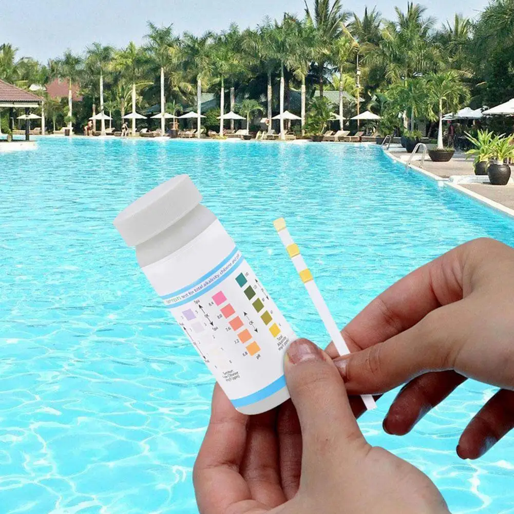 50 Pcs Tub Water Quality 3-In-1 Swimming Pool Test Paper Residual Chlorine PH Tester Alkalinity Hardness Tests | Дом и сад