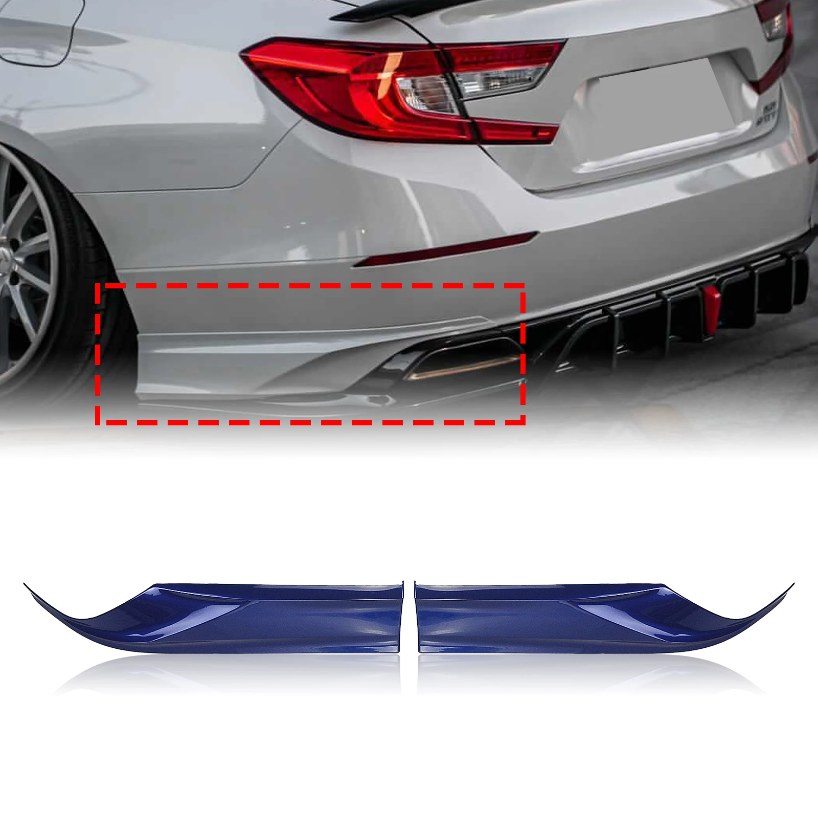 YOFER Rear Bumper Side Splitter Trim For Honda Accord 2018-2022 Blue Car Diffuser Corner Lower Molding Canard Cover Lip Spoiler
YOFER Rear Bumper Side Splitter Trim For Honda Accord 2018-2022 Blue Car Diffuser Corner Lower Molding Canard Cover Lip Spoiler