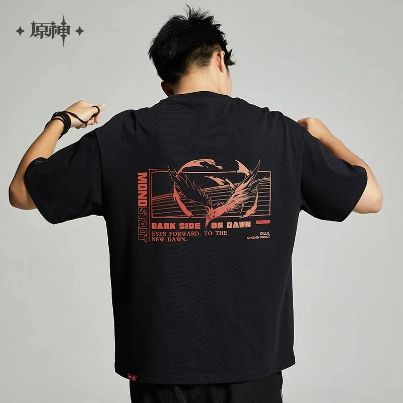 Anime Genshin Impact Quot Dawn Fire" Diluc Printed T-shirt Short-sleeved T-shirt 100% Cotton Men Women Oversize Boy Male Clo
Anime Genshin Impact Quot Dawn Fire" Diluc Printed T-shirt Short-sleeved T-shirt 100% Cotton Men Women Oversize Boy Male Clo