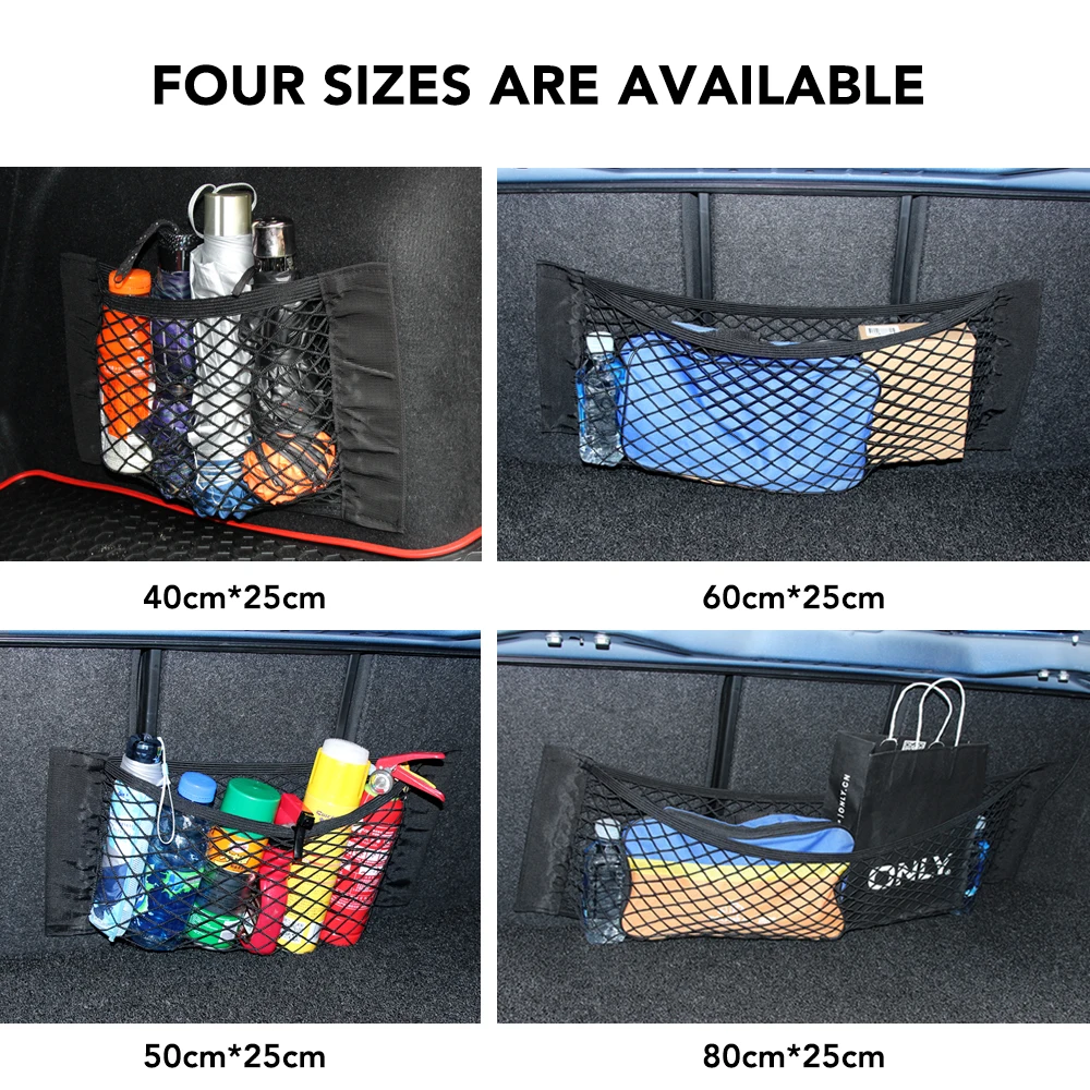 Auto Trunk Seat Elastic Net Bag Organizer Car Accessories for KIA RIO ceed Hyundai Tucson Creta Kona Solaris Accent Elantra | Автомобили и