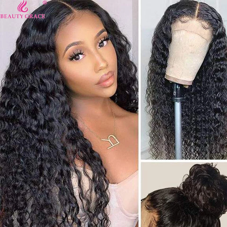 8-26 Inches Deep Wave Lace Front Wig 4X4 Human Hair Lace Closure Wig Density 150% Peruvian Remy Long Hair Wig For Women Wig
8-26 Inches Deep Wave Lace Front Wig 4X4 Human Hair Lace Closure Wig Density 150% Peruvian Remy Long Hair Wig For Women Wig