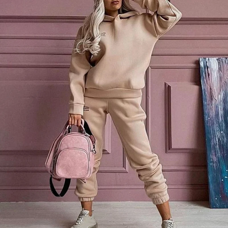 Women Tracksuits Two Piece Sets Solid Cotton Hooded Sweatshirts Hoodies+Track Pants Joggers Sweatpants Sweatsuits Autumn Female
Women Tracksuits Two Piece Sets Solid Cotton Hooded Sweatshirts Hoodies+Track Pants Joggers Sweatpants Sweatsuits Autumn Female