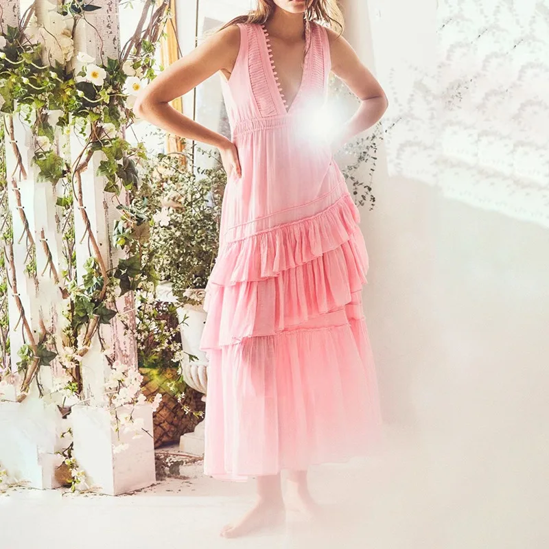 HIGH QUALITY Newest 2021 Summer Fashion Sleeveless Sexy Deep V-Neck Single-Breasted Irregular Stitching Dress
HIGH QUALITY Newest 2021 Summer Fashion Sleeveless Sexy Deep V-Neck Single-Breasted Irregular Stitching Dress