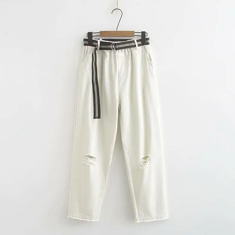 Plus Size XL-4XL Women's Straight Pants with Belt Elastic Waist Solid Simple Ankle Pants
Plus Size XL-4XL Women's Straight Pants with Belt Elastic Waist Solid Simple Ankle Pants