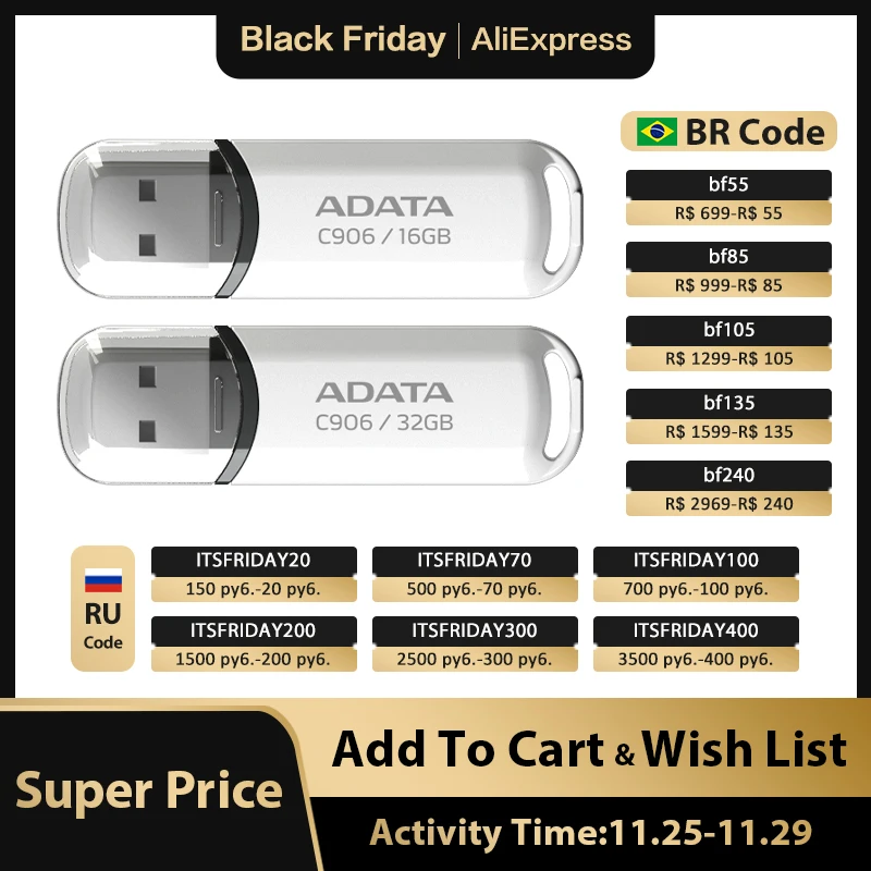 

Original ADATA C906 USB 2.0 Pendrive 16GB U Disk Mini Flash Drive 32GB Memory Stick Flash Disk For PC