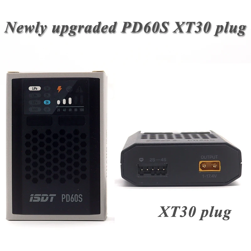 ISDT PD60S XT30 60 Вт 6A Smart Mini LiPo Battery Balance Charger LiFe LiHv 1-4S NiMH Cd Type-C вход |