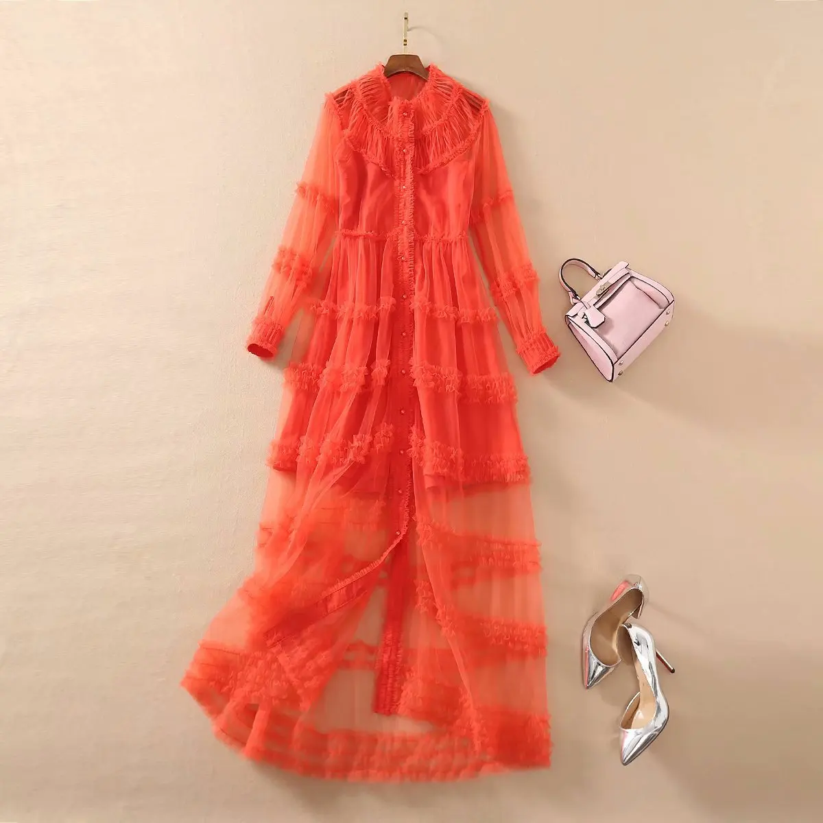 2021 Spring Summer Free Shipping Crew New Long Sleeve Mesh Orange Empire Mid Calf Print Dress
2021 Spring Summer Free Shipping Crew New Long Sleeve Mesh Orange Empire Mid Calf Print Dress