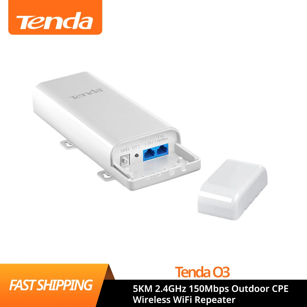 

Tenda O3 5KM 2.4GHz 150Mbps Outdoor CPE Wireless WiFi Repeater Extender Router AP Access Point Wi-Fi Bridge with POE Adapter