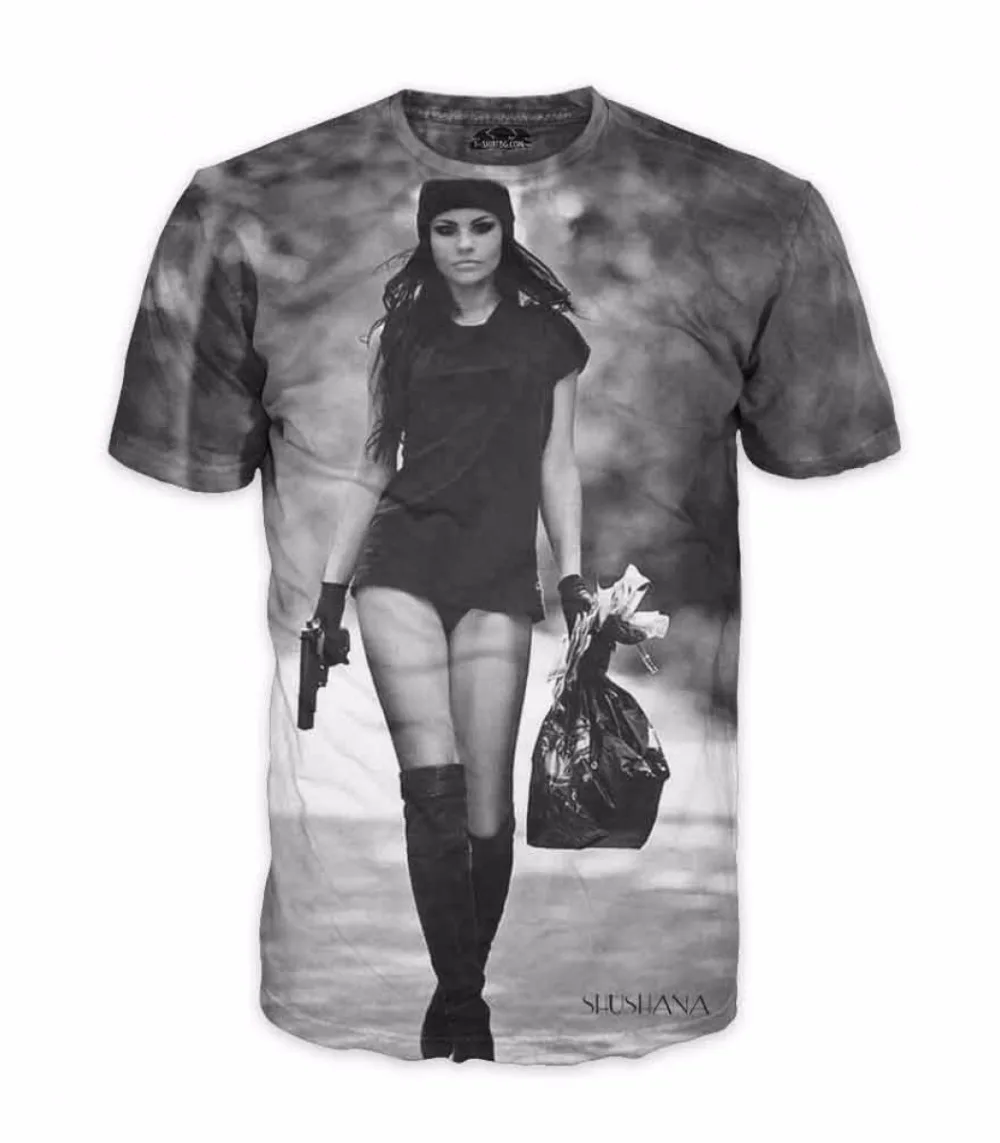 

2018 Fashion SHUSHANA Sexy Girl Killer Printed T Shirt Fun Hip Hop Women Men Unisex T Shirt