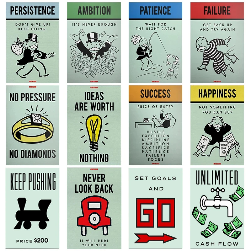 Wall art monopoly property package canvas paintings and posters, card game pictures to decorate the home and living room
Wall art monopoly property package canvas paintings and posters, card game pictures to decorate the home and living room