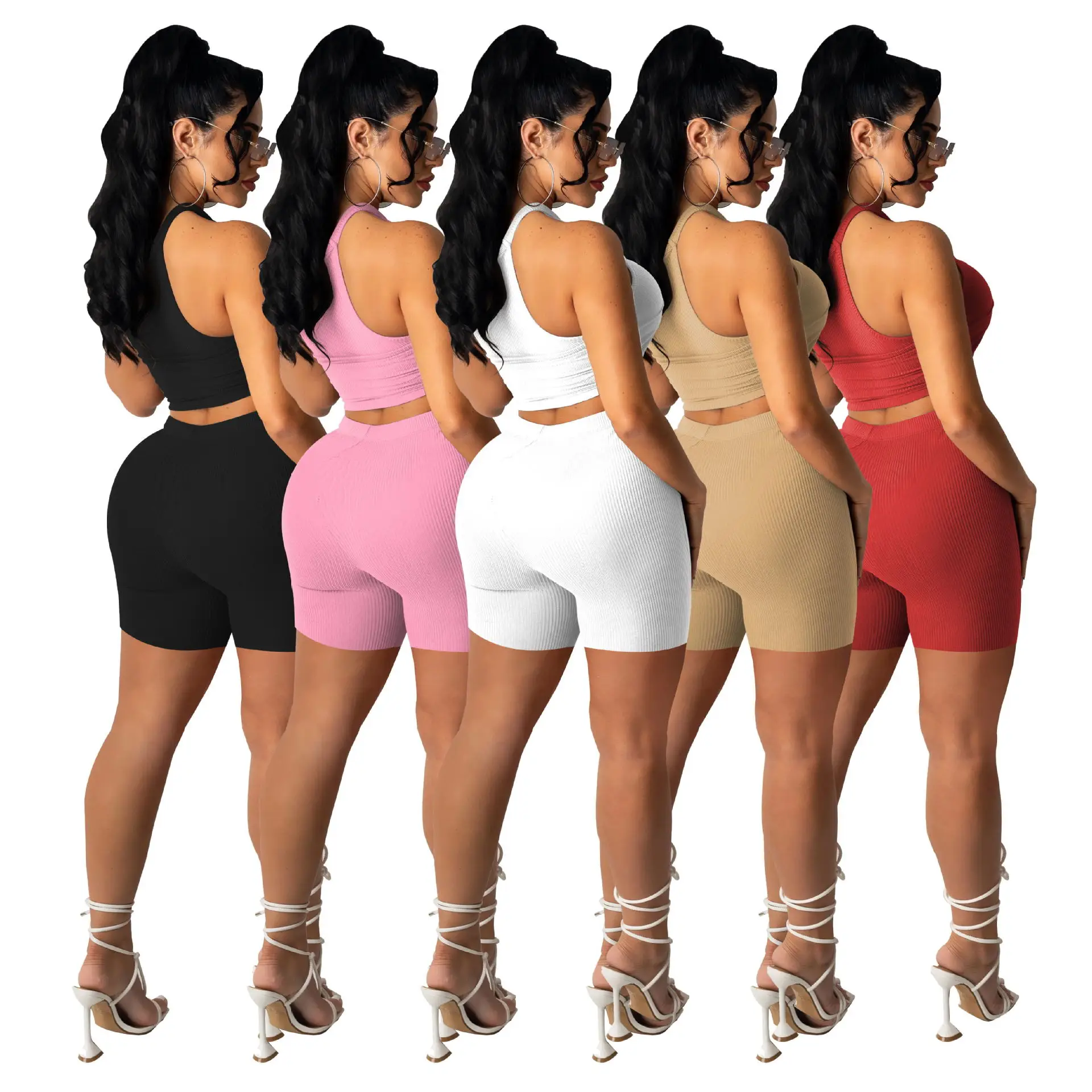 2021 new women's pleated vest shorts two-piece solid color elastic pit stripe women's slim suit
2021 new women's pleated vest shorts two-piece solid color elastic pit stripe women's slim suit