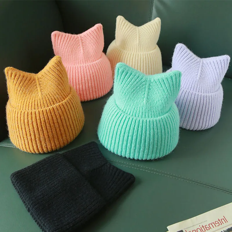 Casual Knitted Hat for Women Winter Hat Cute Meow Kitty Woman Warm Wool Cap Handmade Knit Cap Beanie Hat Black Yellow Beige Pink
Casual Knitted Hat for Women Winter Hat Cute Meow Kitty Woman Warm Wool Cap Handmade Knit Cap Beanie Hat Black Yellow Beige Pink