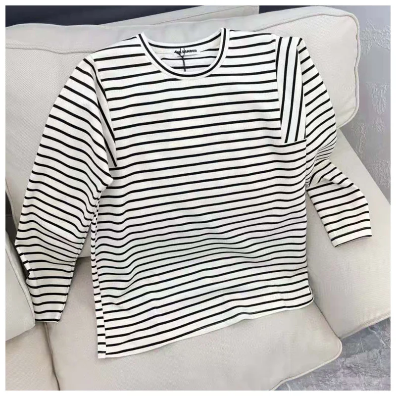 Футболка Jil sander в европейском простом стиле, Новинка осени 2022, полосатая Мужская и женская футболка с круглым вырезом, облегающая Базовая ру...
Футболка Jil sander в европейском простом стиле, Новинка осени 2022, полосатая Мужская и женская футболка с круглым вырезом, облегающая Базовая ру...