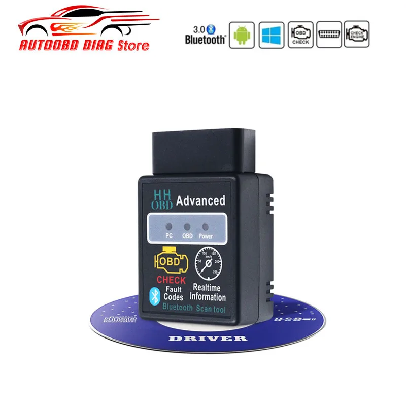 Диагностический сканер HH OBD ELM327 2 1 Bluetooth OBD2 инструмент ELM 327 V2.1 OBDII CAN BUS для проверки