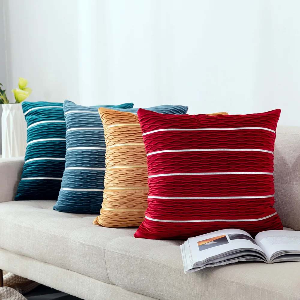 Nordic Velvet Sofa Cushion Cover 45*45cm Fashion Striped Pillowcase Car Soft Chair Bed Pillow Case For Living Room Home Decor
Nordic Velvet Sofa Cushion Cover 45*45cm Fashion Striped Pillowcase Car Soft Chair Bed Pillow Case For Living Room Home Decor