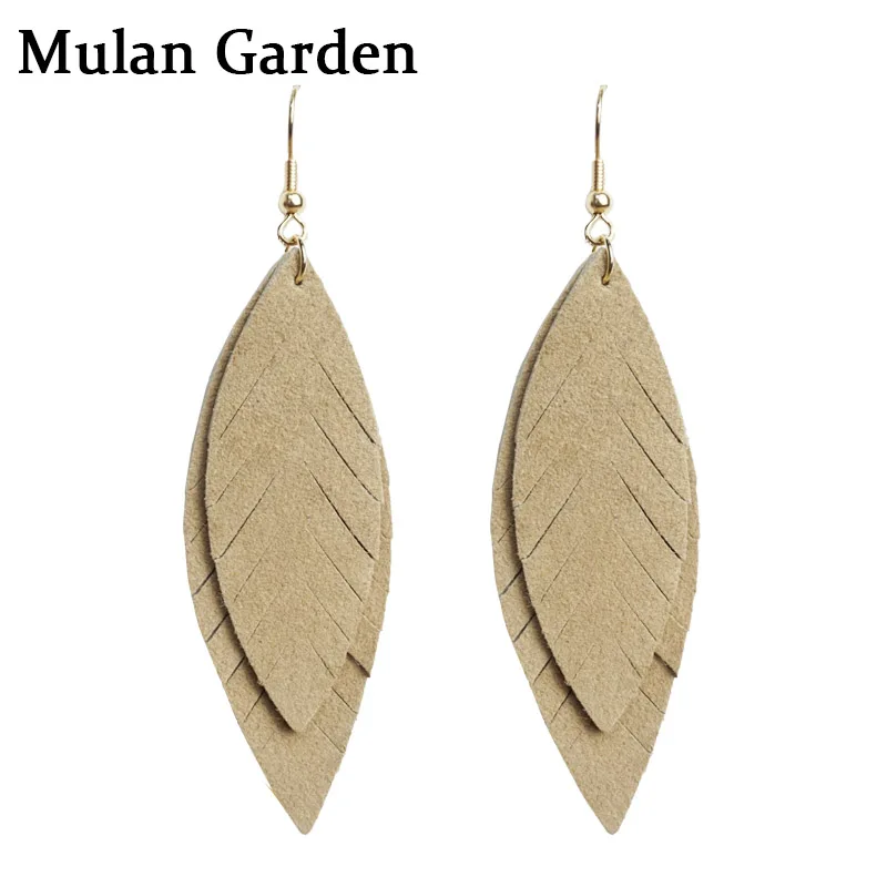 M&G Double Layers Trendy New Genuine Goat Leather Earrings Women Nature Pink Purple Leaf Elegant Dangle Earring Fashion Jewelry
M&G Double Layers Trendy New Genuine Goat Leather Earrings Women Nature Pink Purple Leaf Elegant Dangle Earring Fashion Jewelry