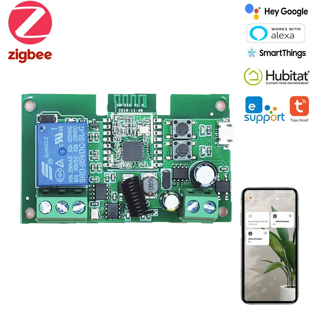 ZigBee 1-Gang 5V 12V 24V Smart Door Lock Inching Relay Switch, работает с Philips Hue, SmartThings, Alexa, Tuya, Ewelink Bridge
ZigBee 1-Gang 5V 12V 24V Smart Door Lock Inching Relay Switch, работает с Philips Hue, SmartThings, Alexa, Tuya, Ewelink Bridge