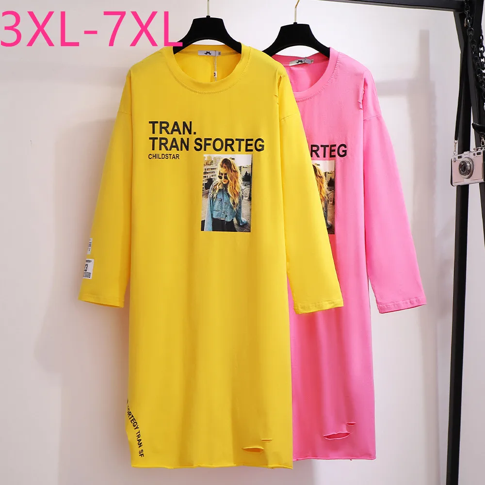 New 2021 Summer Plus Size T-shirt Dress For Women Large Short Sleeve Loose Casual Cotton Yellow Print Dresses 4XL 5XL 6XL 7XL
New 2021 Summer Plus Size T-shirt Dress For Women Large Short Sleeve Loose Casual Cotton Yellow Print Dresses 4XL 5XL 6XL 7XL