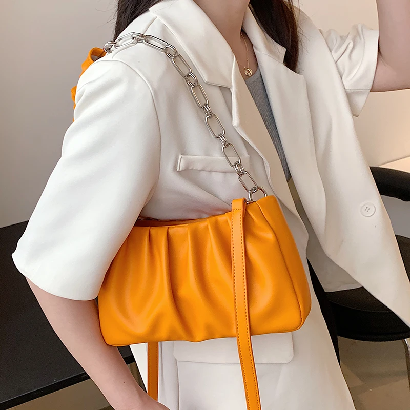 Green Orange Folds Small Soft PU Leather Underarm Crossbody Bags for Women 2021 Trend Luxury Fashion Shoulder Handbag
Green Orange Folds Small Soft PU Leather Underarm Crossbody Bags for Women 2021 Trend Luxury Fashion Shoulder Handbag