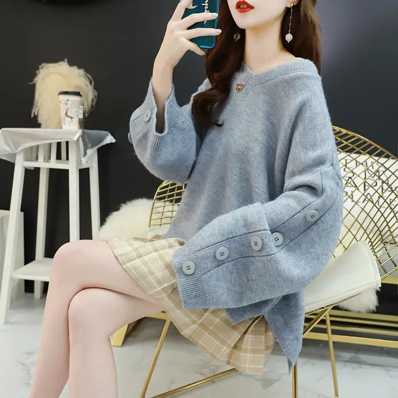 Net Red Knit Shirt Top Wild Korean Autumn And Winter 2021 New Lazy Wind Pullover Sweater Female Loose
Net Red Knit Shirt Top Wild Korean Autumn And Winter 2021 New Lazy Wind Pullover Sweater Female Loose