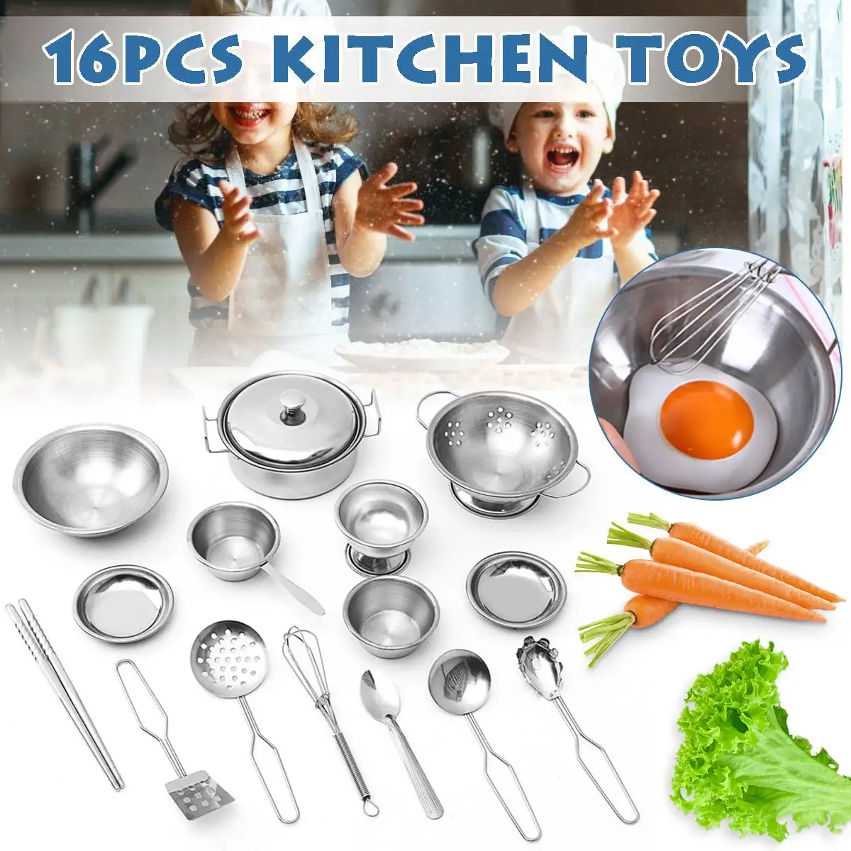 16PCS/Set Stainless Steel Play House Mini Kitchen Model Cookware Toy Kid Christmas Gift Children Education Toy
16PCS/Set Stainless Steel Play House Mini Kitchen Model Cookware Toy Kid Christmas Gift Children Education Toy