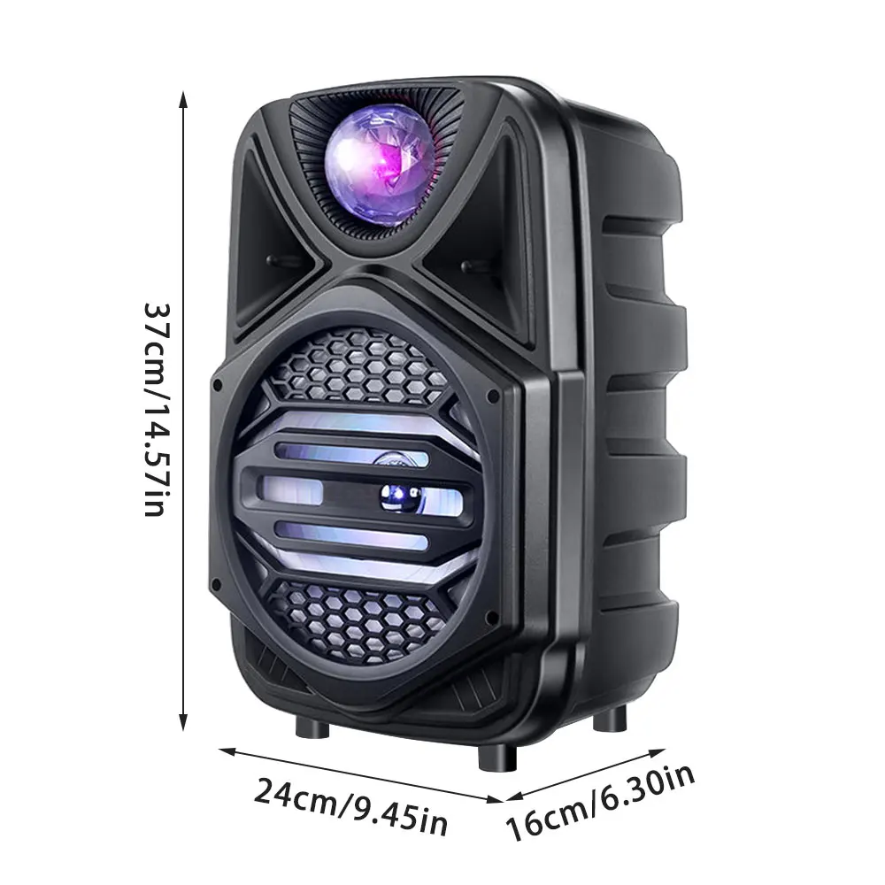 Portable Bluetooth Speaker With Microphone Colorful LED Light Rechargeable Party Karaoke Machine Supports TF Card/USB AUX
Portable Bluetooth Speaker With Microphone Colorful LED Light Rechargeable Party Karaoke Machine Supports TF Card/USB AUX
