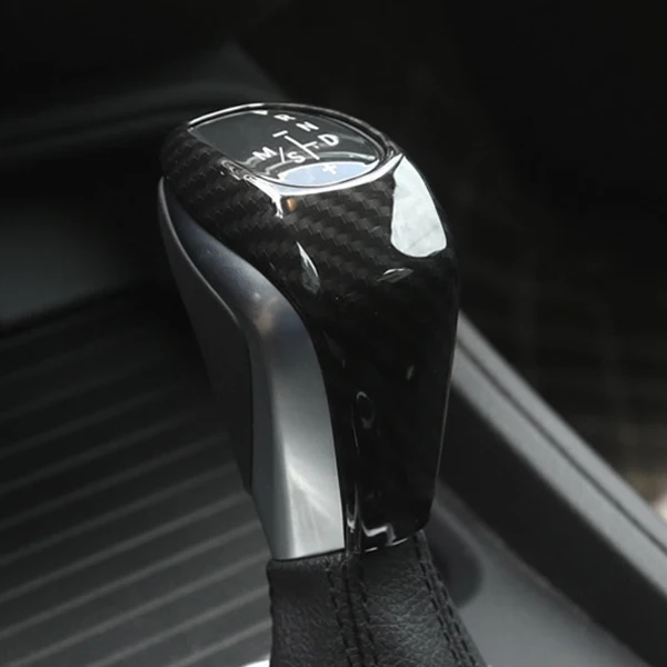 

For BMW X1 F48 2016/17 2 series 218i Gran Tourer F46 2015-2017 accessories ABS Carbon Fiber Style Gear Shift Head Cover Trim
