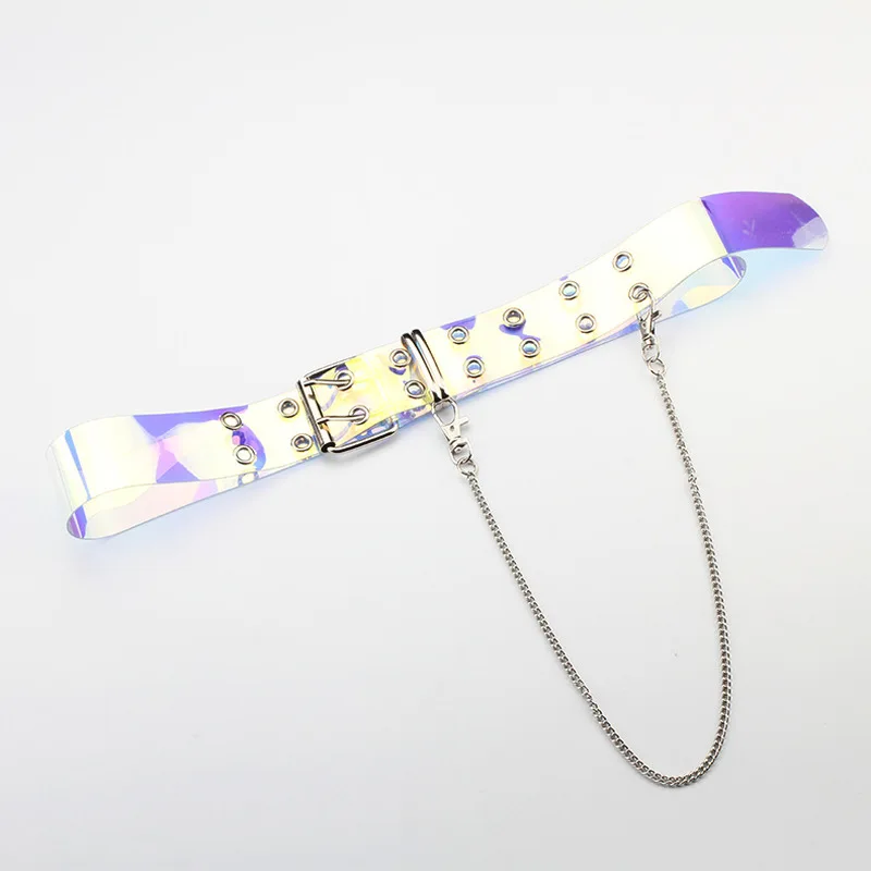 Women Waist Belt Laser Metal Buckle Casual Decoration Pin Transparent Fashion Lady Girls Waistband With Matal Chain
Women Waist Belt Laser Metal Buckle Casual Decoration Pin Transparent Fashion Lady Girls Waistband With Matal Chain