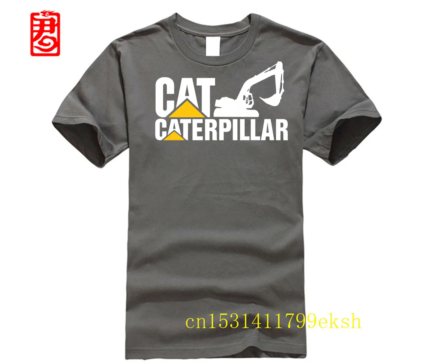 Новая популярная мужская рубашка caterpillar с логотипом Мужская футболка коротким