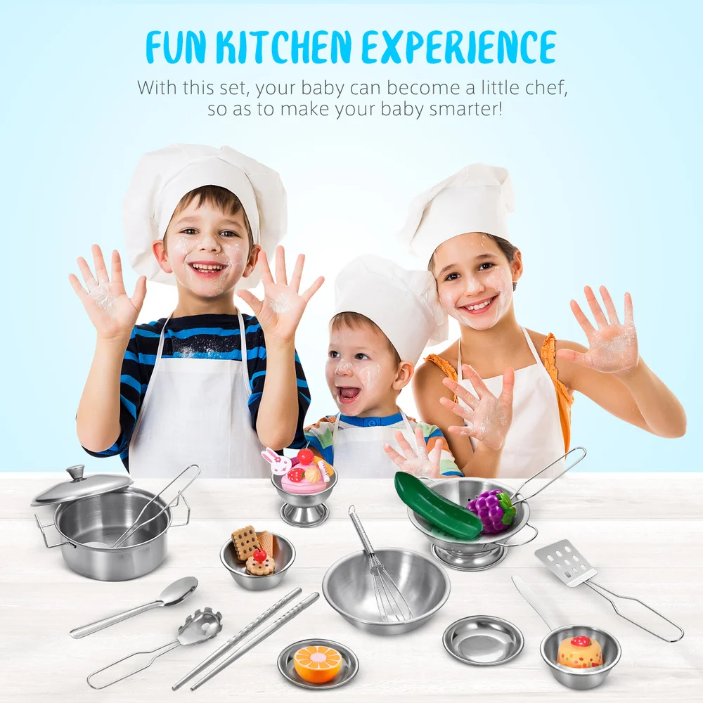 STOBOK 16pcs Play Pots and Pans Kids Set Stainless Steel Anti-fall Cookware Pots and Pans Set Educational Kitchen Cooking Ut
STOBOK 16pcs Play Pots and Pans Kids Set Stainless Steel Anti-fall Cookware Pots and Pans Set Educational Kitchen Cooking Ut