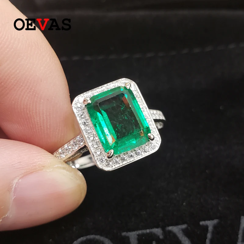 OEVAS 100% 925 Sterling Silver Sparkling 8*10mm Synthetic Emerald Bridal Rings Sparkling Wedding Engagement Party Fine Jewelry
OEVAS 100% 925 Sterling Silver Sparkling 8*10mm Synthetic Emerald Bridal Rings Sparkling Wedding Engagement Party Fine Jewelry