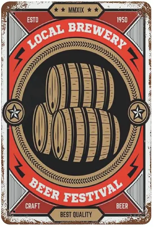 Metal Tin Sign Wall Decor Local Brewery Beer Festival Funny Vintage Tin Sign Wall Plaque Poster for Cafe Bar
Metal Tin Sign Wall Decor Local Brewery Beer Festival Funny Vintage Tin Sign Wall Plaque Poster for Cafe Bar