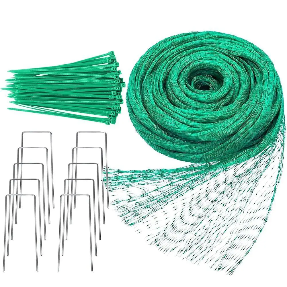 Green Garden Netting Grass Seed Pea Netting With 50Pcs Nylon Cable Ties And 10Pcs U-Shaped Pegs For Plants Pond Protection
Green Garden Netting Grass Seed Pea Netting With 50Pcs Nylon Cable Ties And 10Pcs U-Shaped Pegs For Plants Pond Protection