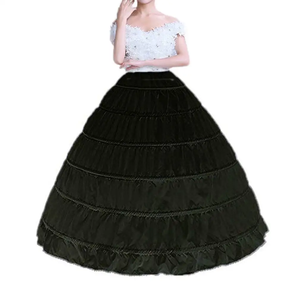 

Women Crinoline 6 Hoops Skirt Ball Gown Petticoats Slips Floor Length Full Shape Underskirts for Wedding Dress 2022
