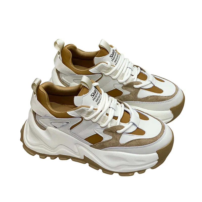 Leather Lace-up Thick-soled Wear-resistant Running Shoes Women's Ins Tide Autumn New All-match Lightweight Casual Sports Shoes
Leather Lace-up Thick-soled Wear-resistant Running Shoes Women's Ins Tide Autumn New All-match Lightweight Casual Sports Shoes